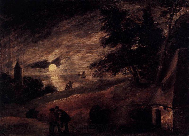 Adriaen Brouwer Dune Landscape by Moonlight France oil painting art